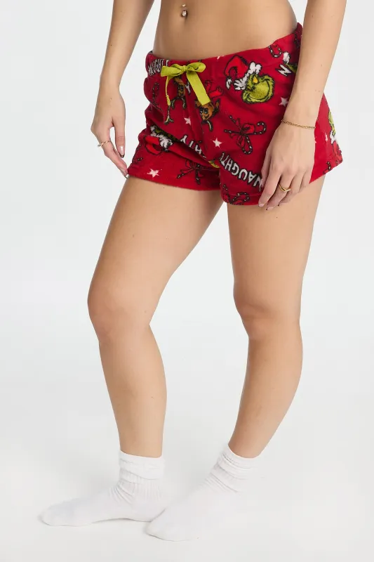 The Grinch Naughty Or Nice  Plush Pajama Shorts sold by Bluenotes