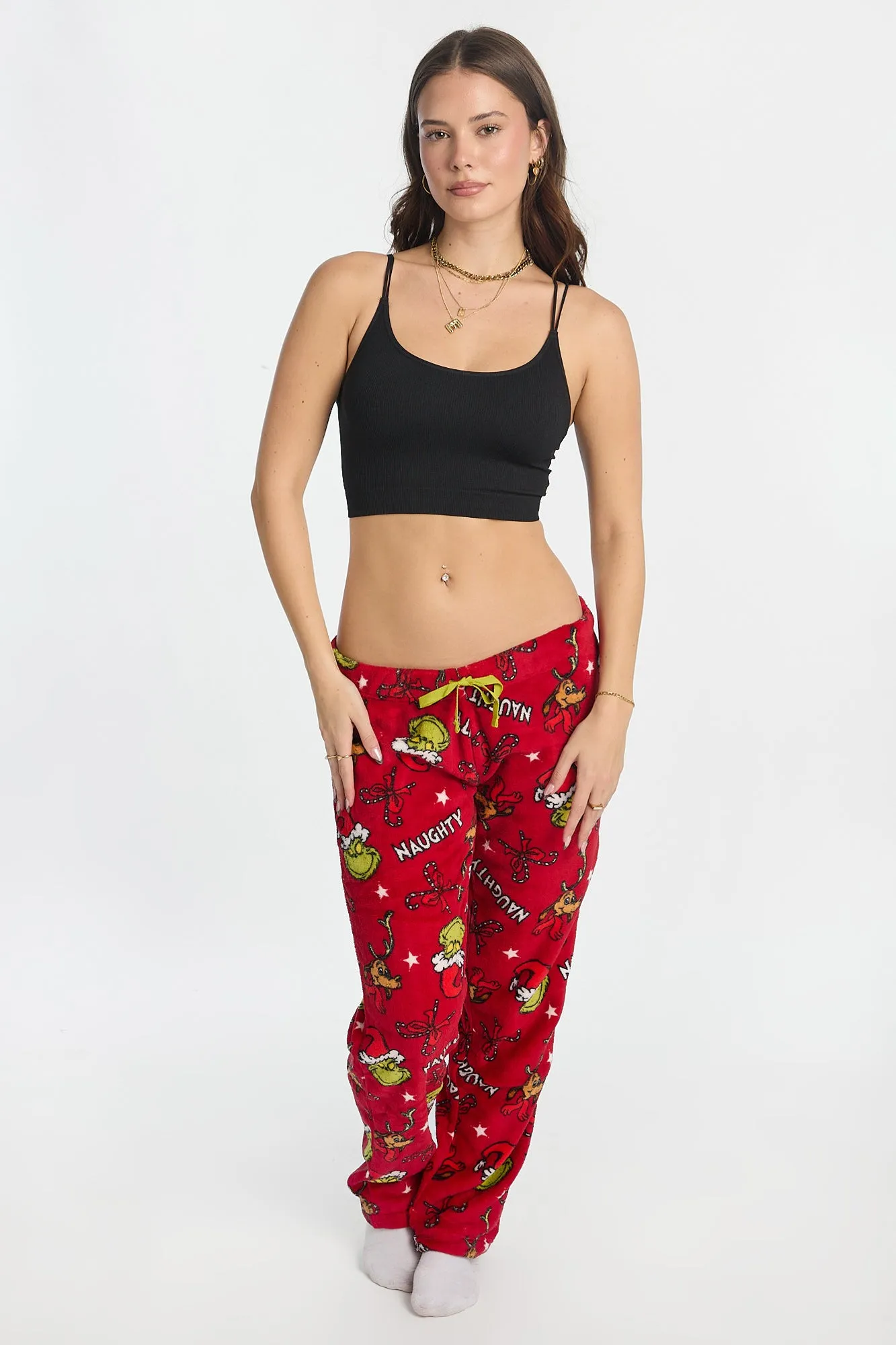 The Grinch Naughty Or Nice Plush Pajama Pants sold by Bluenotes product image thumbnail 4