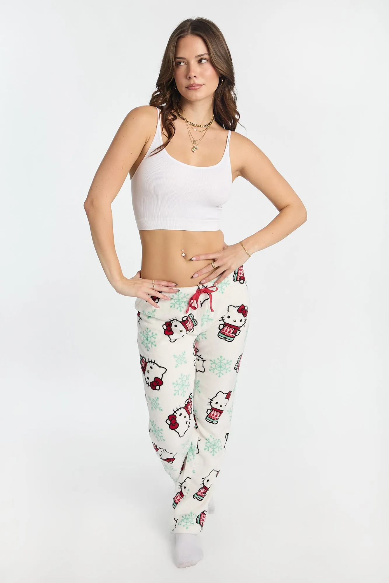 Hello Kitty Snowflakes Plush Pajama Pants sold by Bluenotes product image thumbnail 4