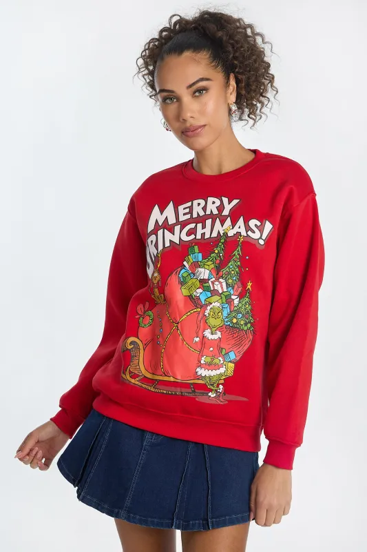 Merry Grinchmas Graphic Crew Neck Sweatshirt sold by Bluenotes