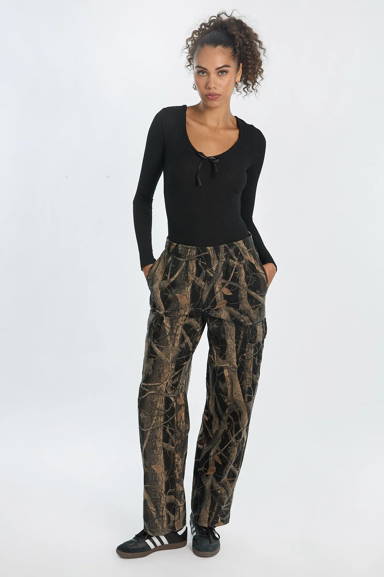 Ribbed Knit Long Sleeve V-Neck Bodysuit sold by Bluenotes product image thumbnail 5