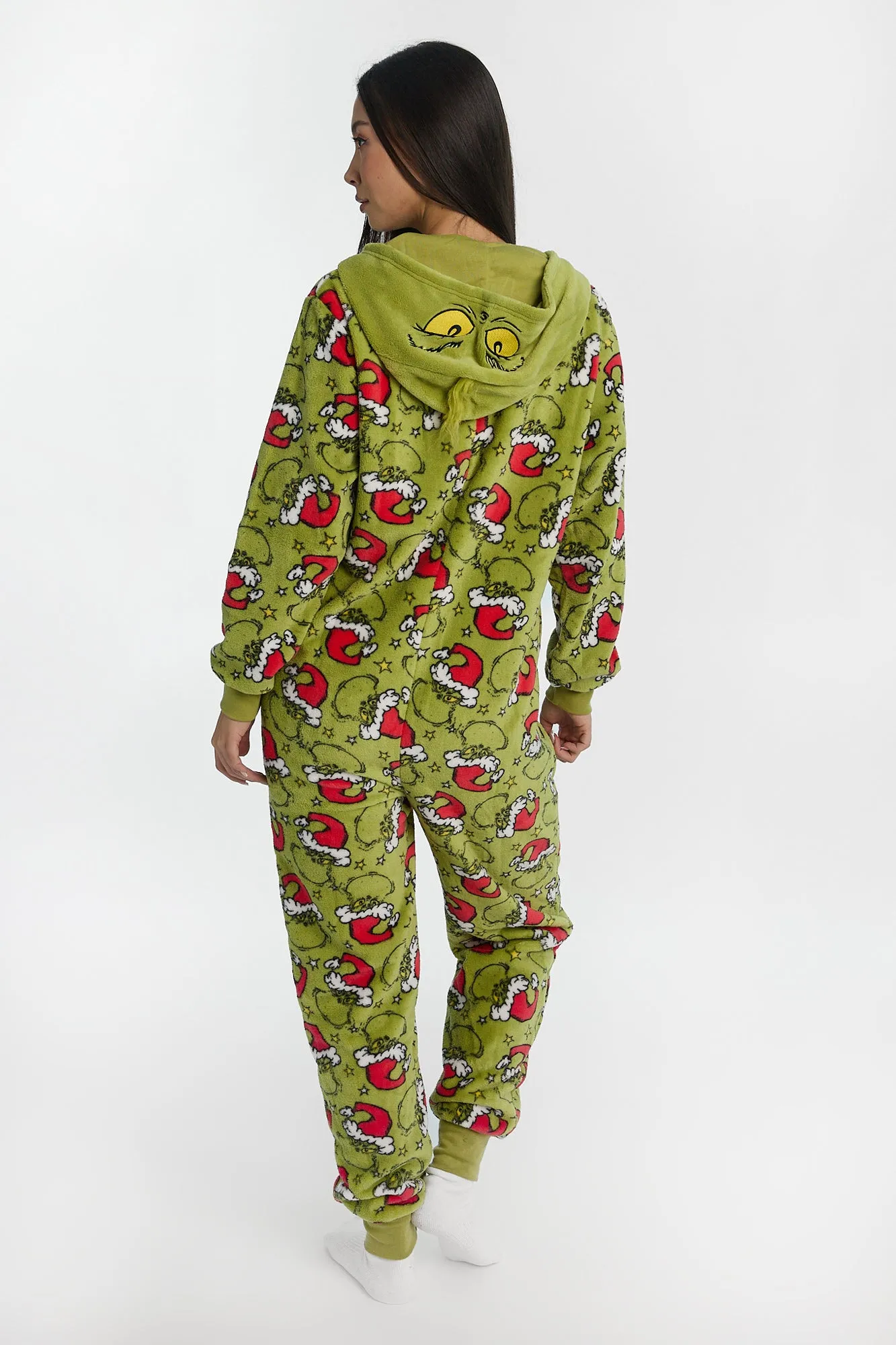 The Grinch Santa Hat Hooded Onesie sold by Bluenotes product image thumbnail 3