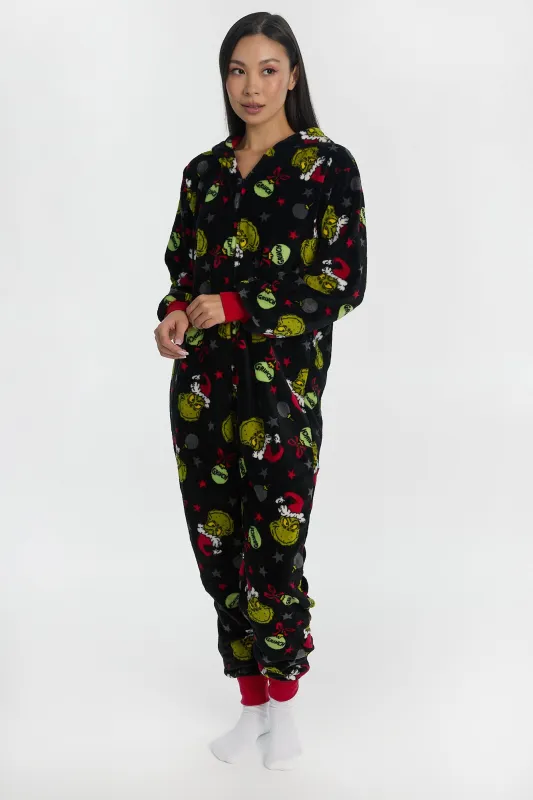The Grinch Ornaments Hooded Onesie sold by Bluenotes
