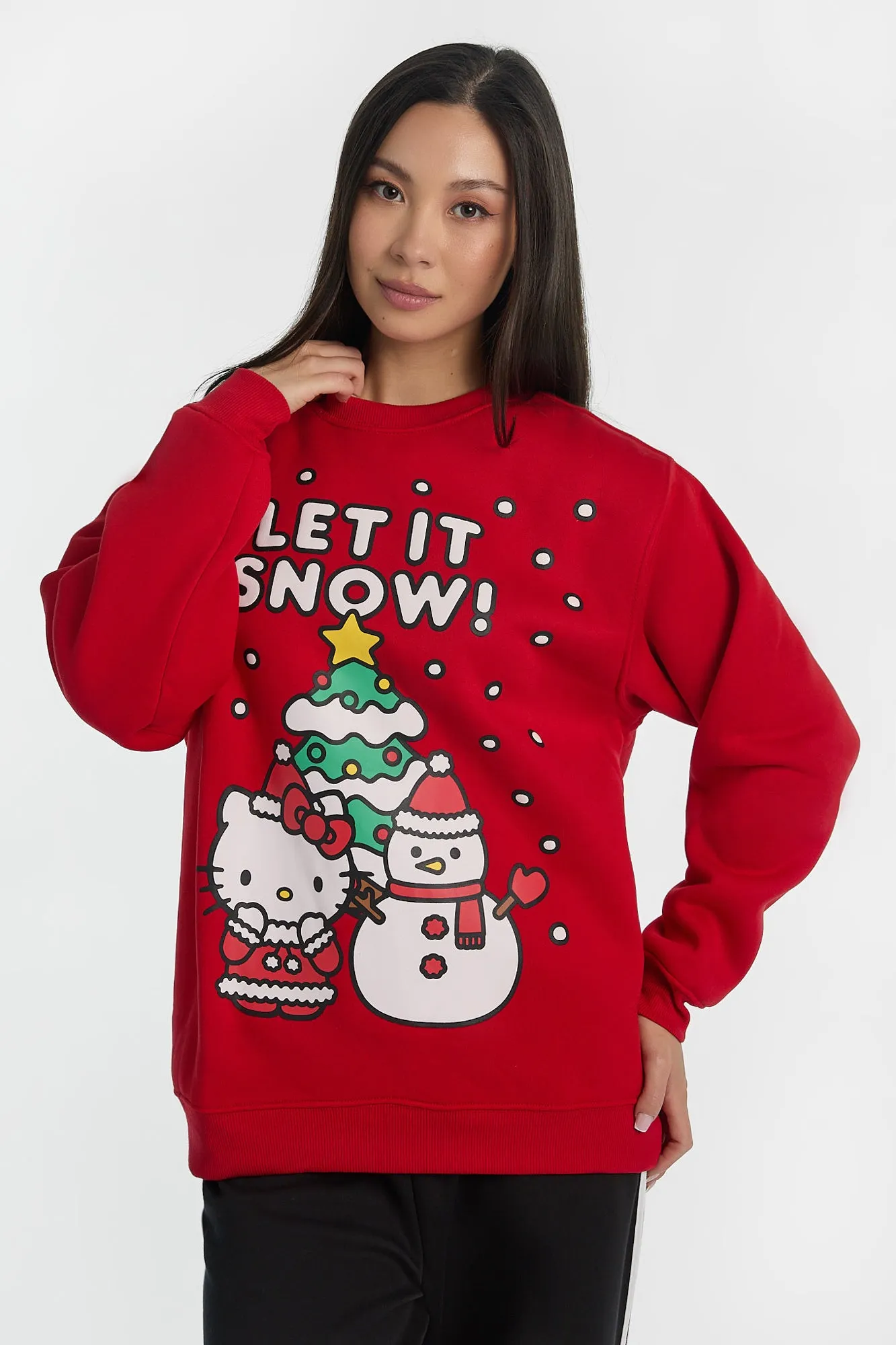 Hello Kitty Let It Snow Graphic Crew Neck Sweatshirt sold by Bluenotes