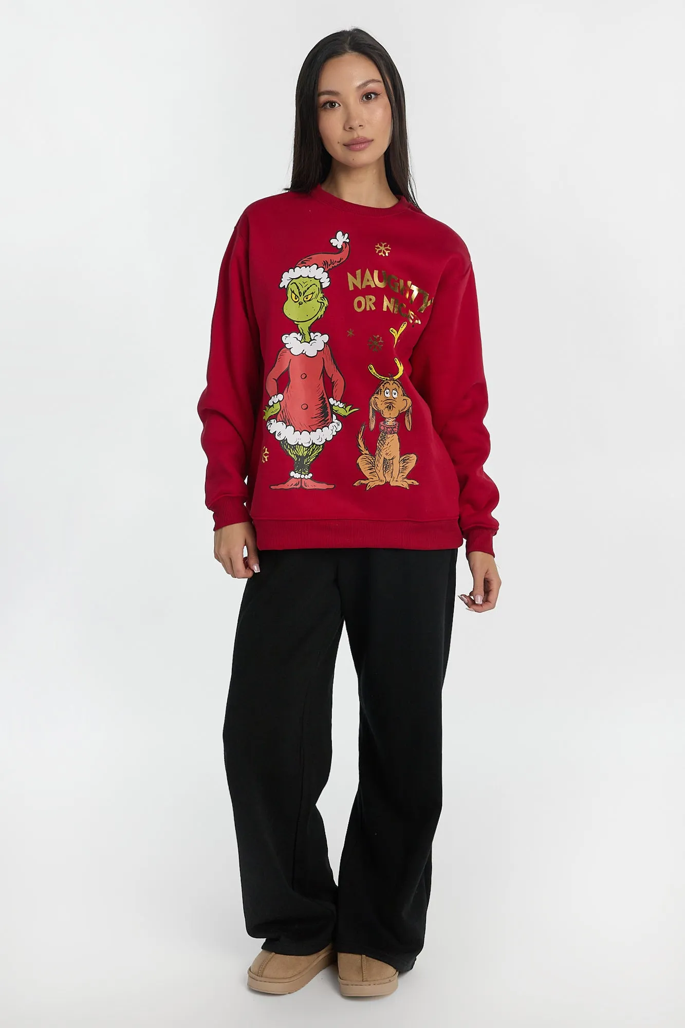 The Grinch Naughty Or Nice Graphic Crew Neck Sweatshirt sold by Bluenotes product image thumbnail 4