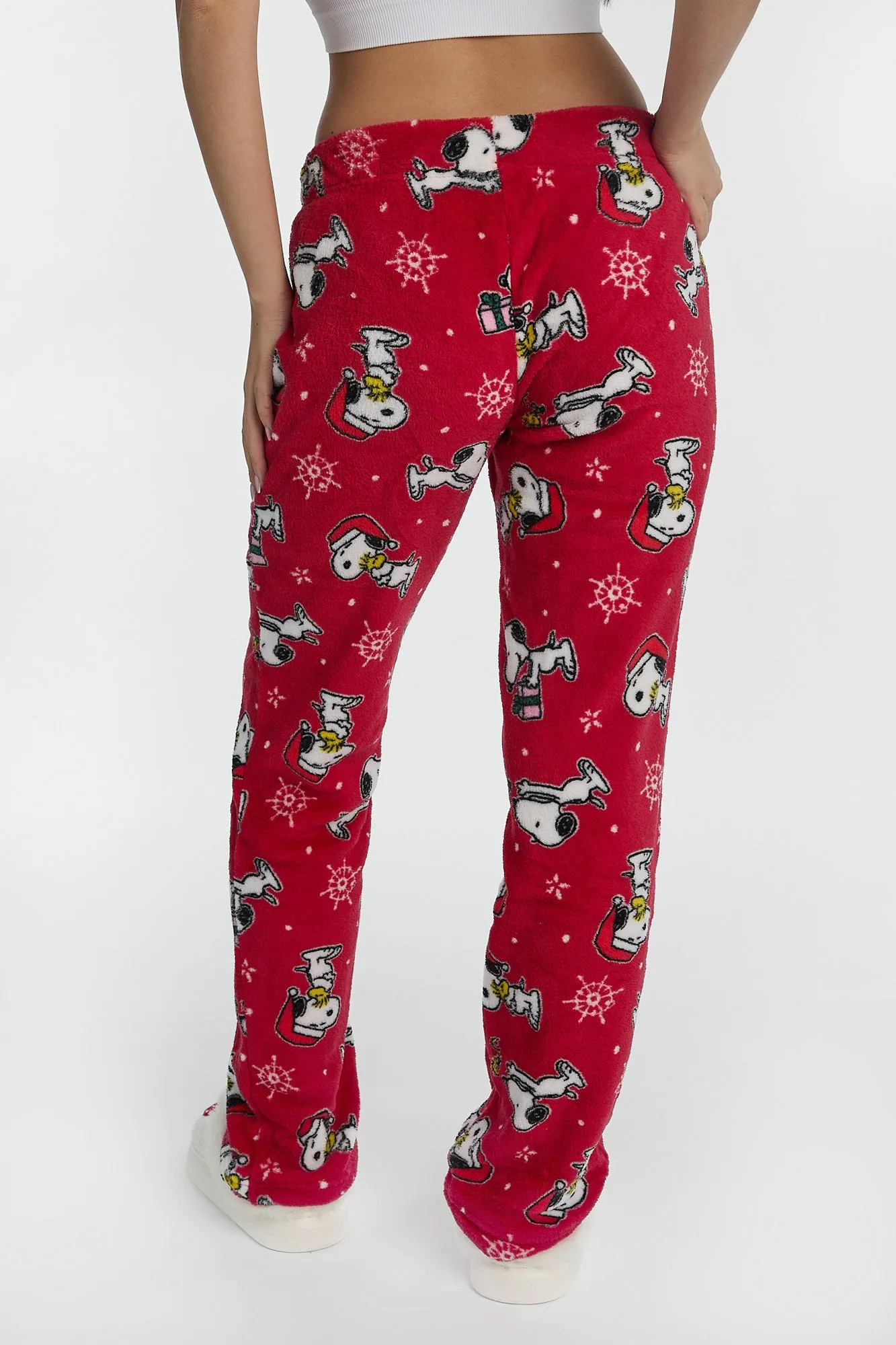 Peanuts Snooppy Snowflakes Plush Pajama Pants sold by Bluenotes product image thumbnail 3