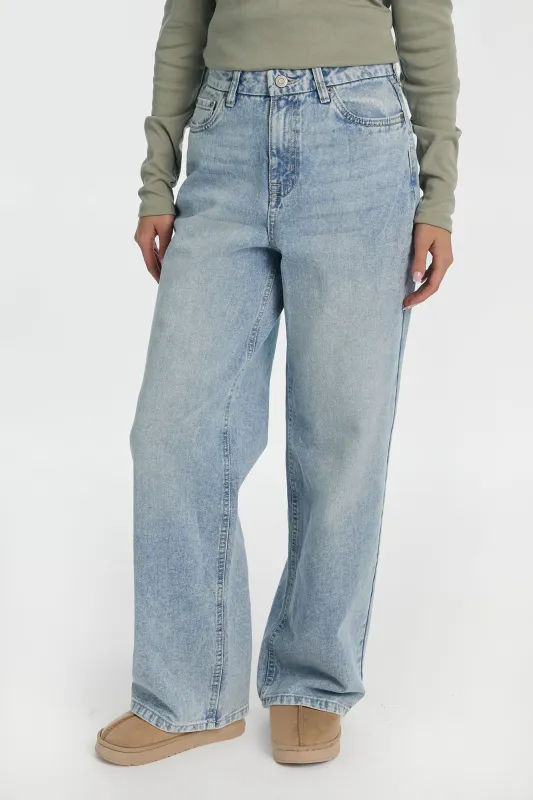 AERO Curvy High Rise Baggy Jeans sold by Bluenotes