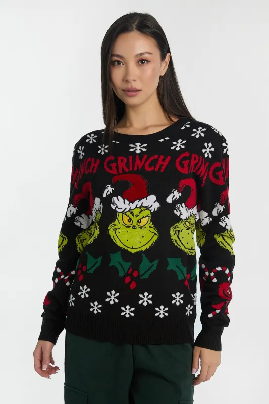 The Grinch Graphic Crew Neck Sweater sold by Bluenotes