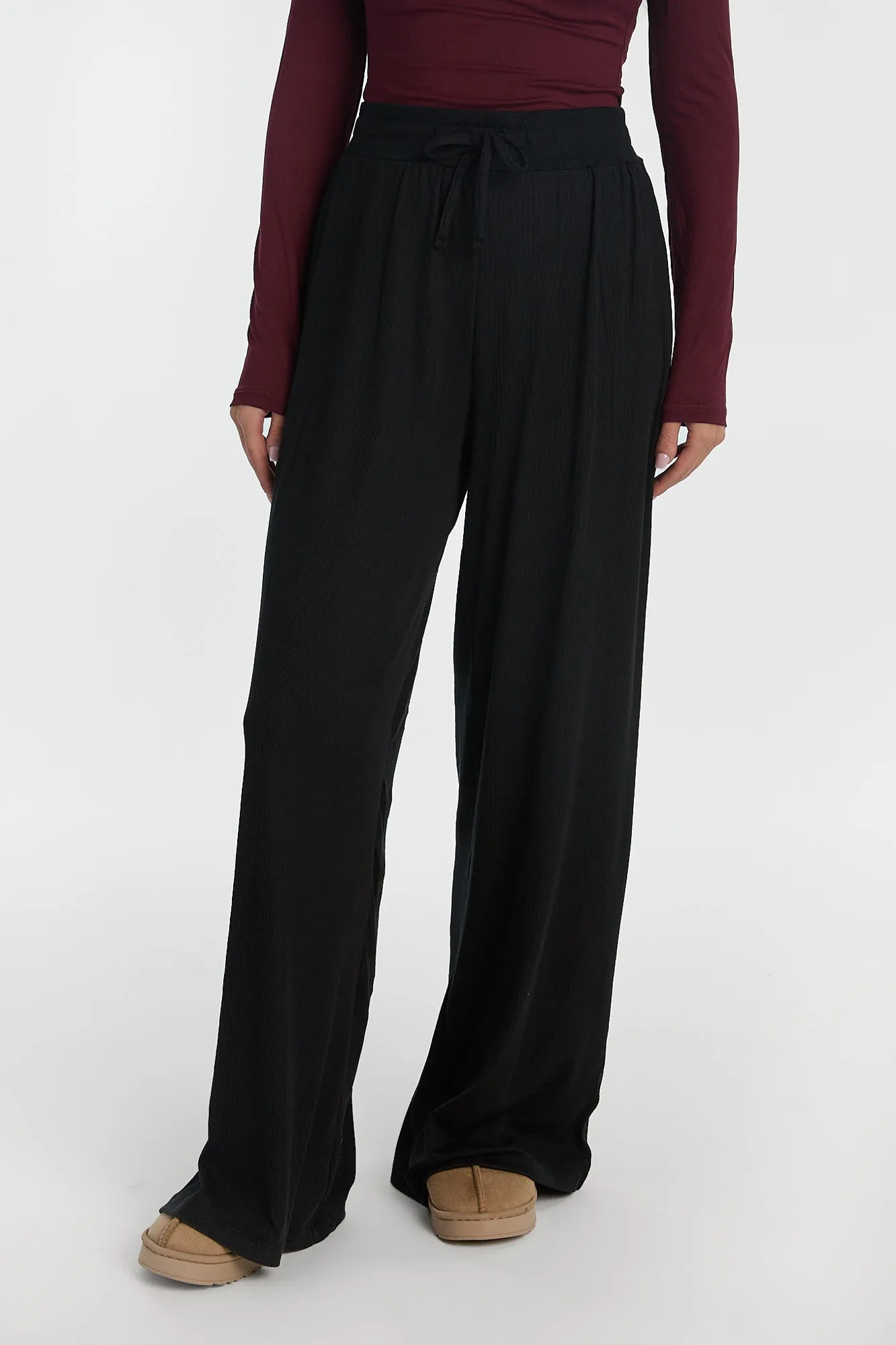 Super Soft Ribbed Knit Wide Leg Pajama Pants sold by Bluenotes product image thumbnail 2