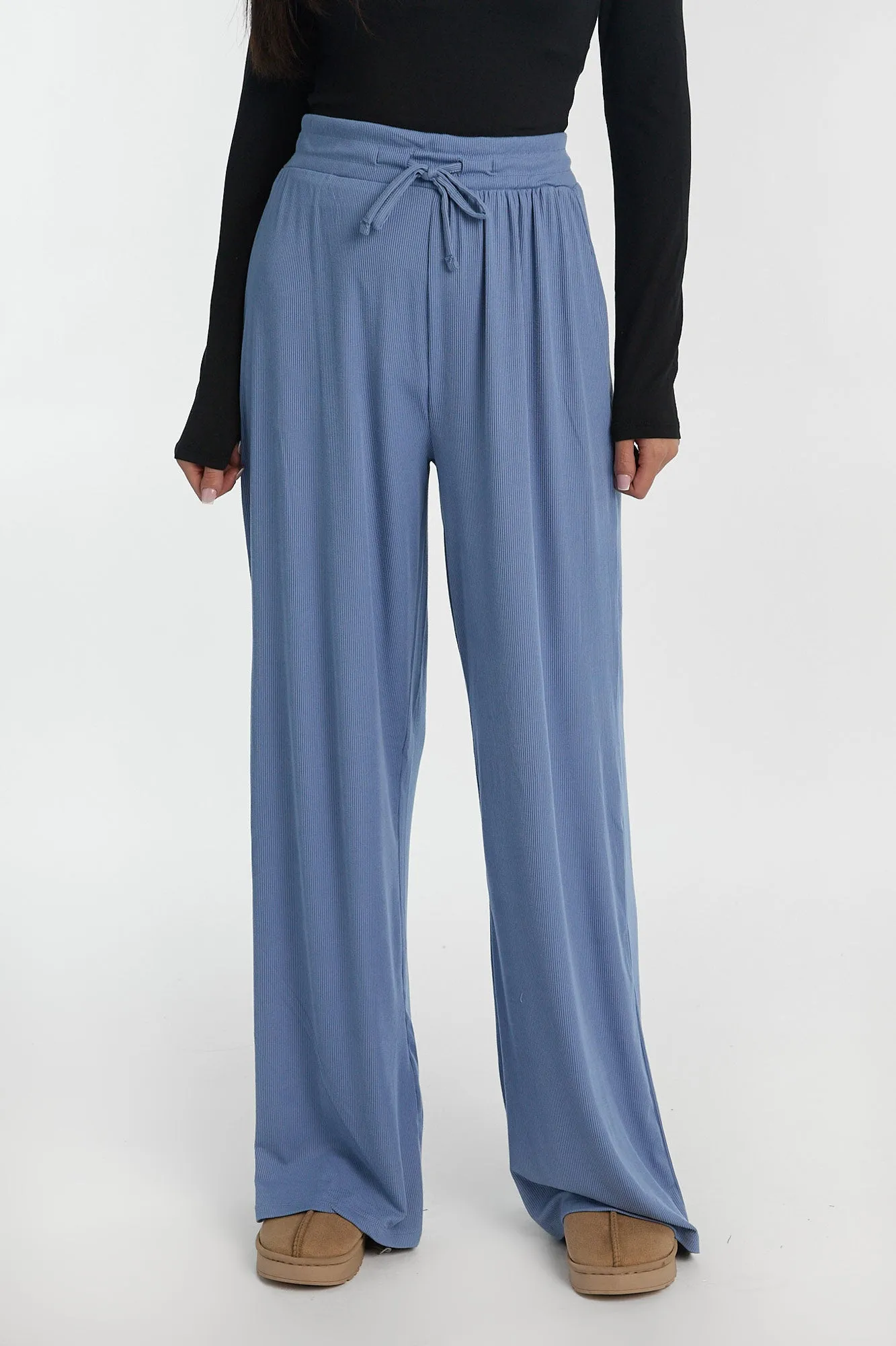Super Soft Ribbed Knit Wide Leg Pajama Pants sold by Bluenotes