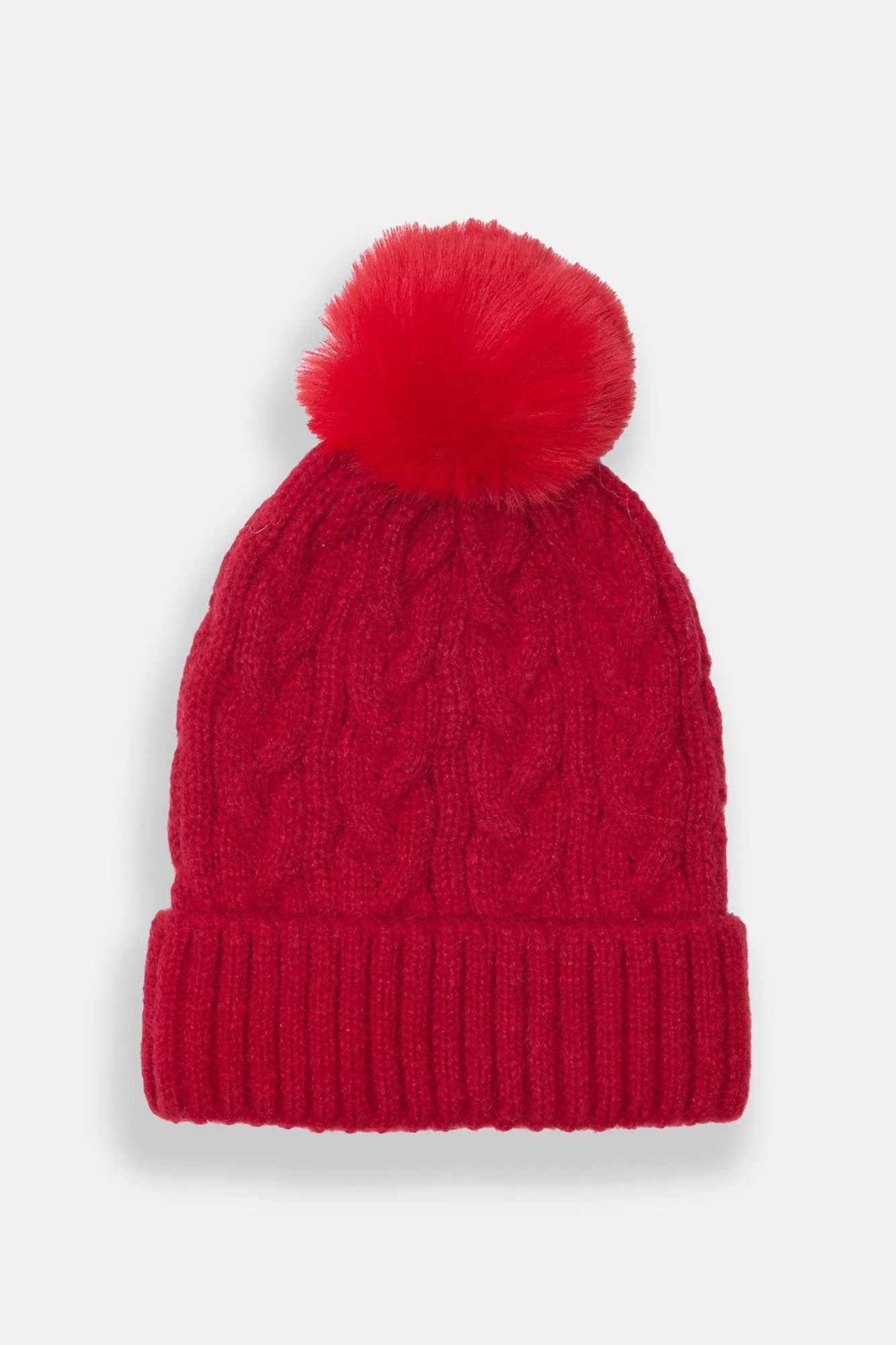 Cable Knit Pom Pom Beanie sold by Bluenotes