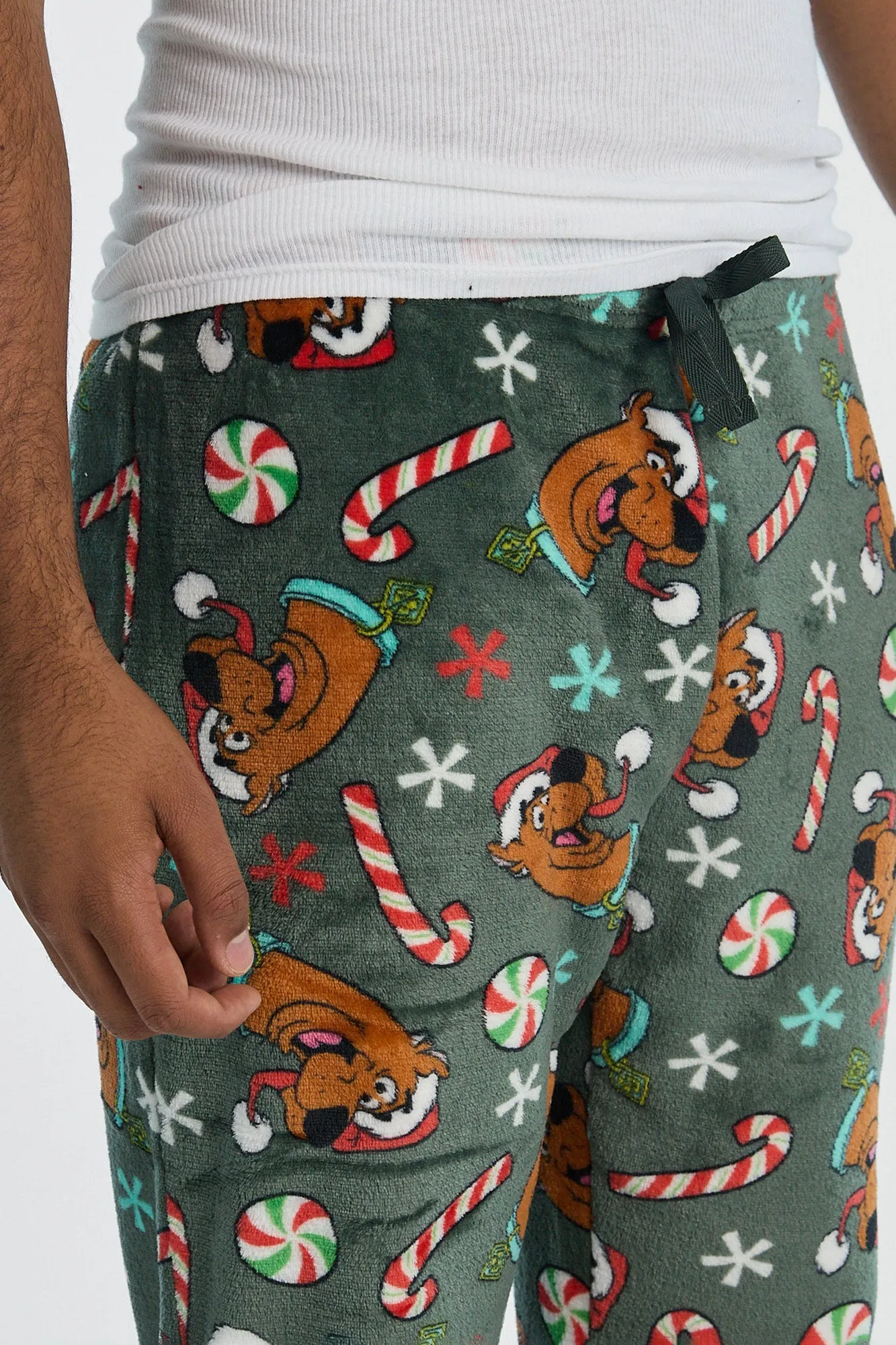 Scooby-Doo Christmas Candy Plush Pajama Pants sold by Bluenotes product image thumbnail 2