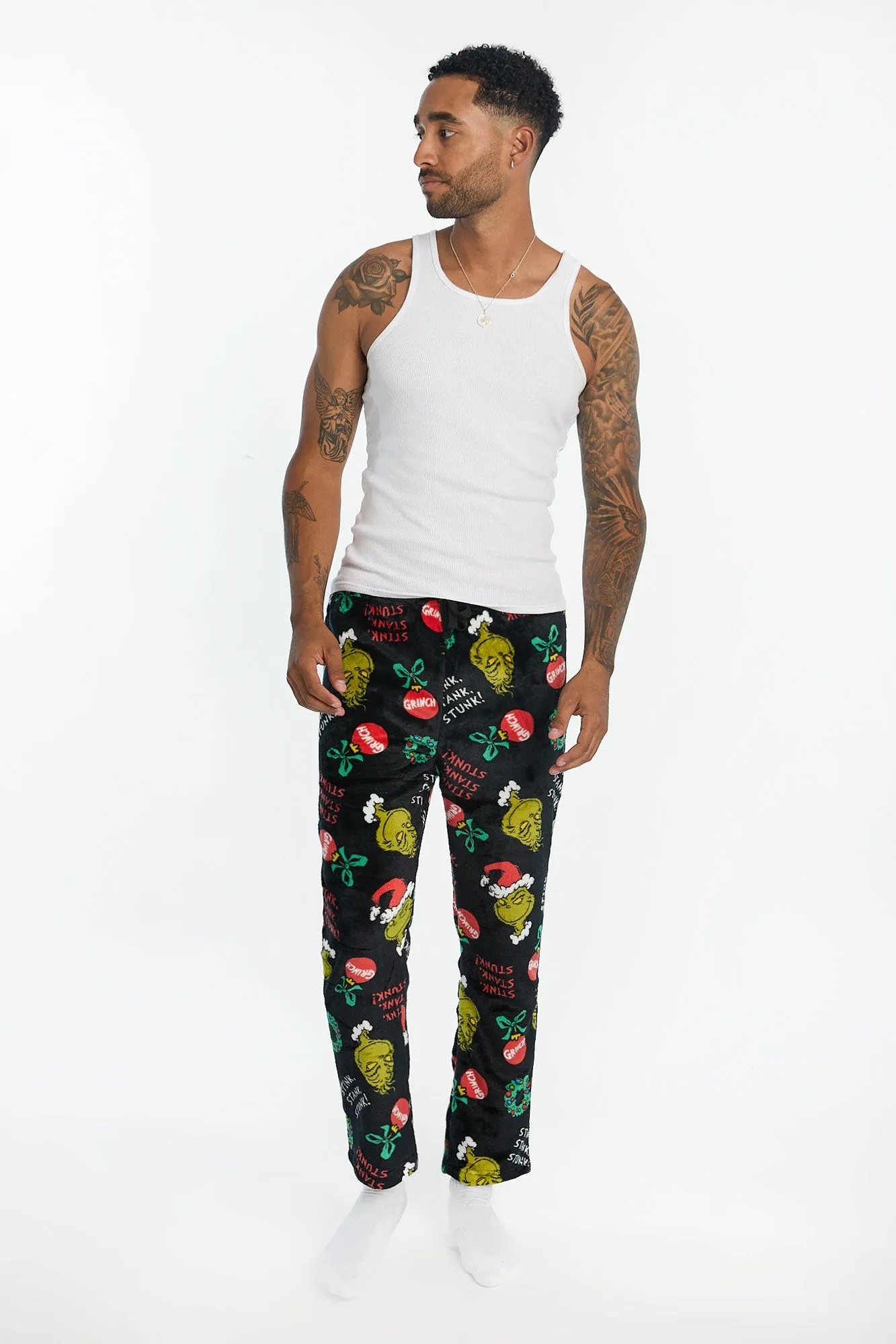 The Grinch Stink Stank Stunk Plush Pajama Pants sold by Bluenotes product image thumbnail 4