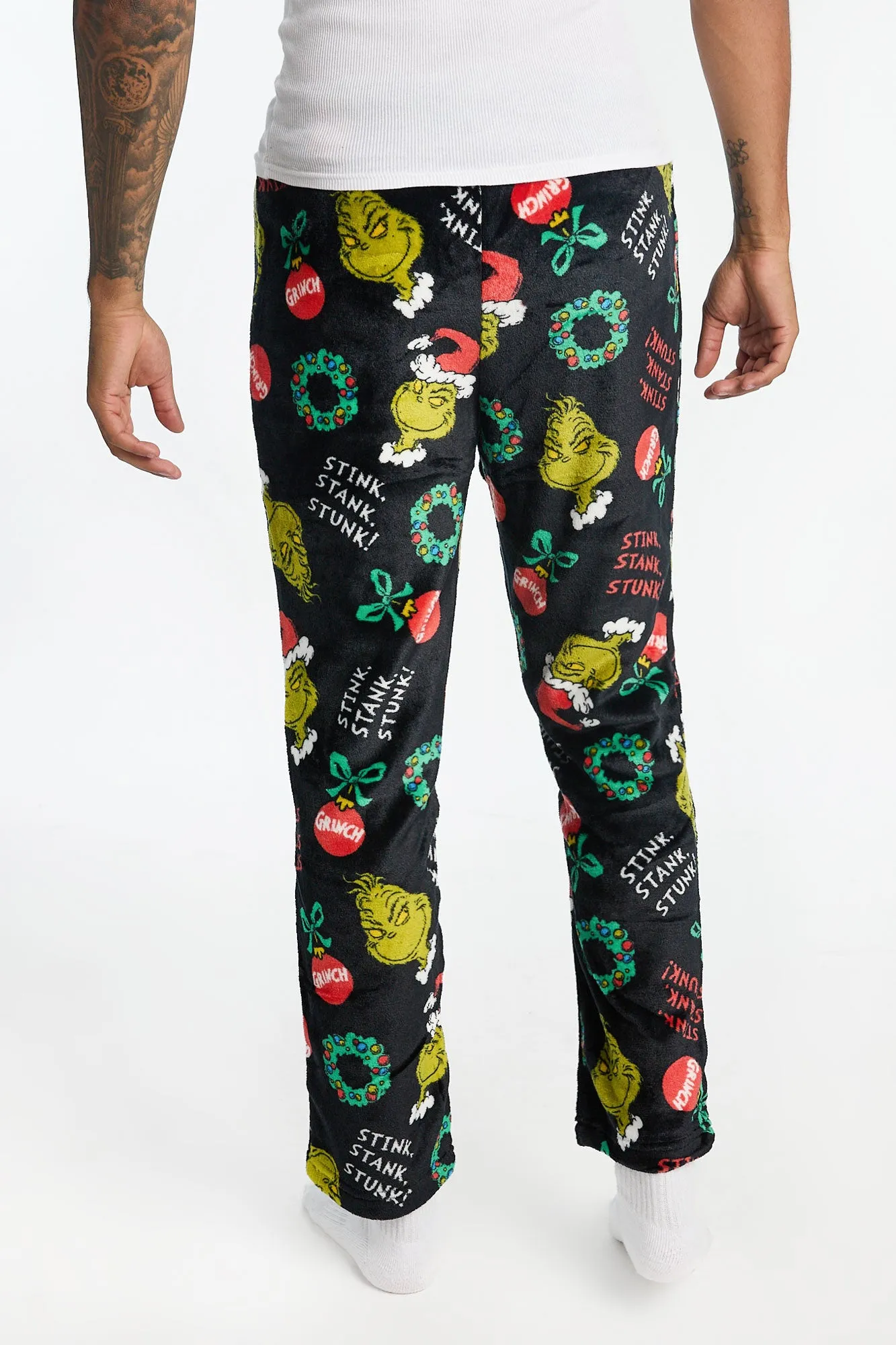 The Grinch Stink Stank Stunk Plush Pajama Pants sold by Bluenotes product image thumbnail 3