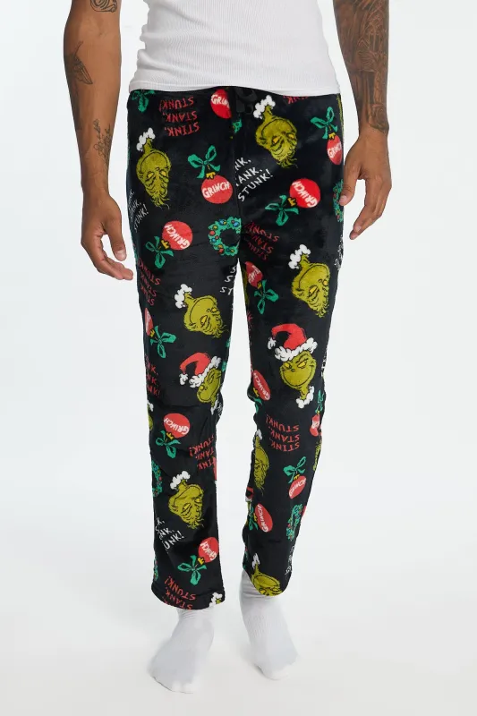 The Grinch Stink Stank Stunk Plush Pajama Pants sold by Bluenotes