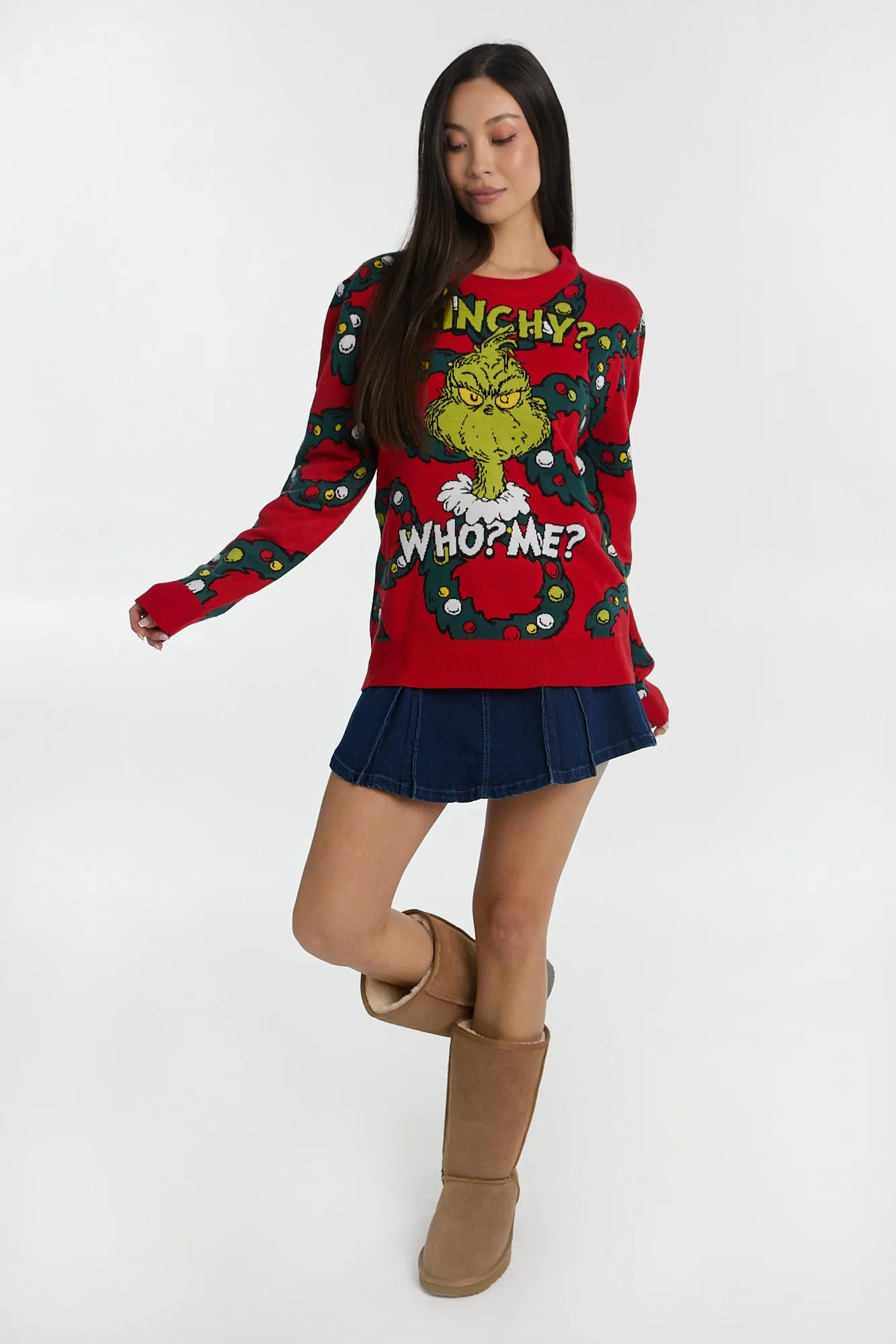 Grinchy Who Graphic Crew Neck Sweater sold by Bluenotes product image thumbnail 4
