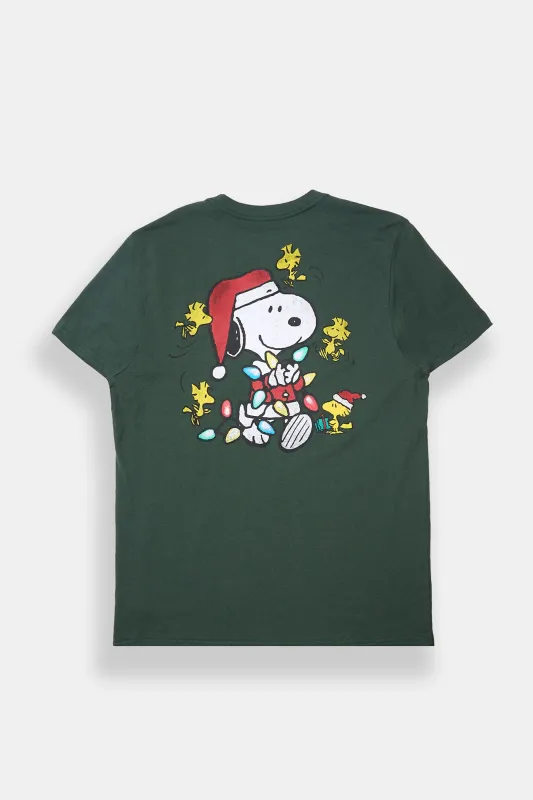 Peanuts Snoopy & Woodstock Embroidered Graphic Tee sold by Bluenotes