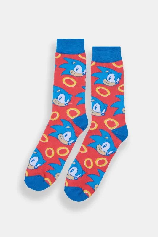 Sonic The Hedgehog Printed Jacquard Crew Socks sold by Bluenotes
