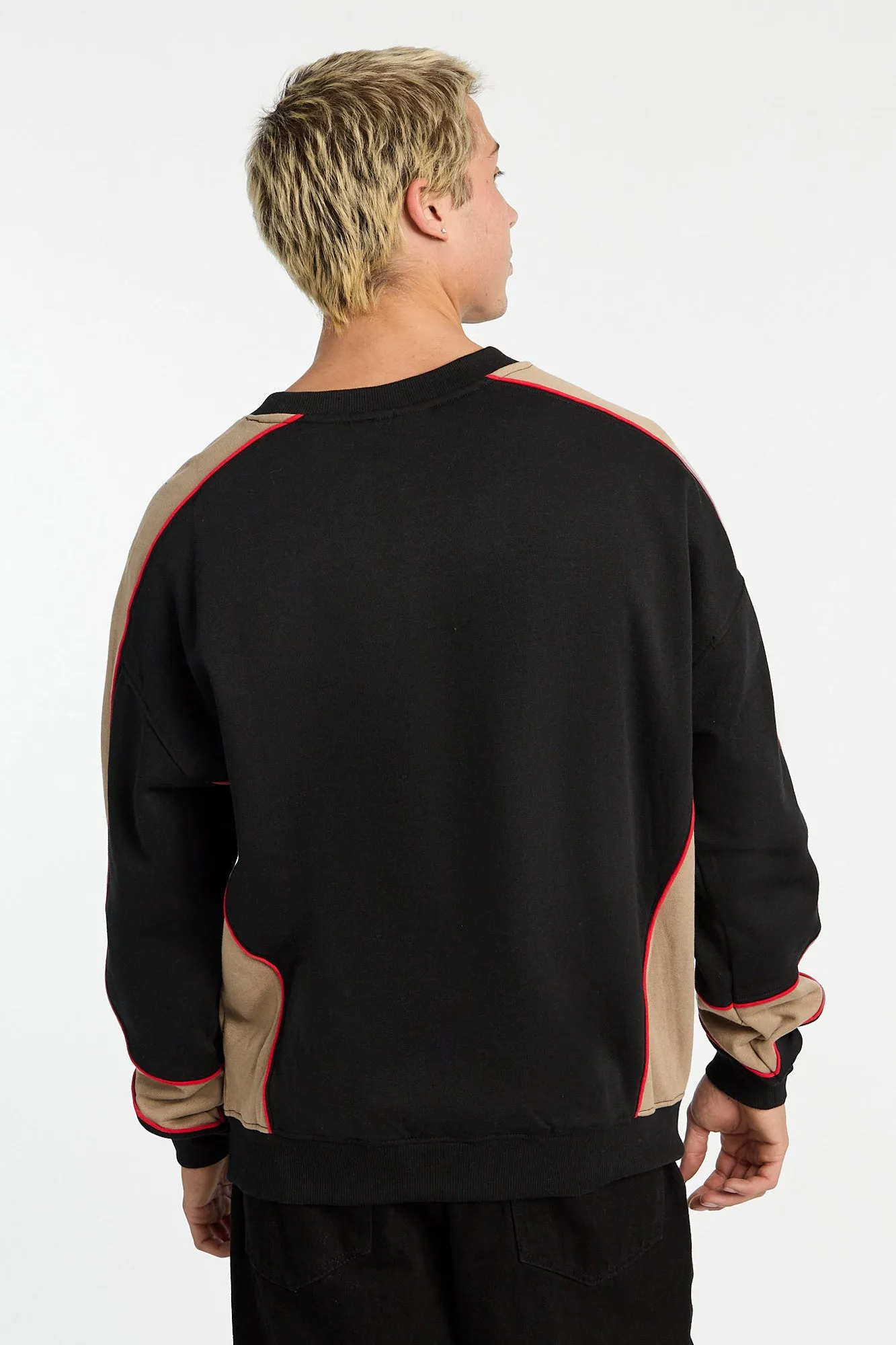 Honda Colour Block Graphic Crew Neck Oversized Sweatshirt sold by Bluenotes product image thumbnail 3