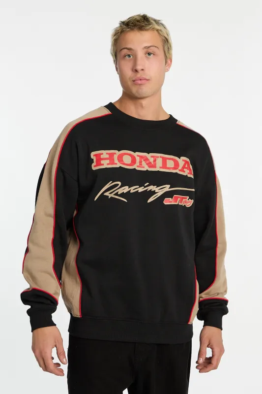 Honda Colour Block Graphic Crew Neck Oversized Sweatshirt sold by Bluenotes