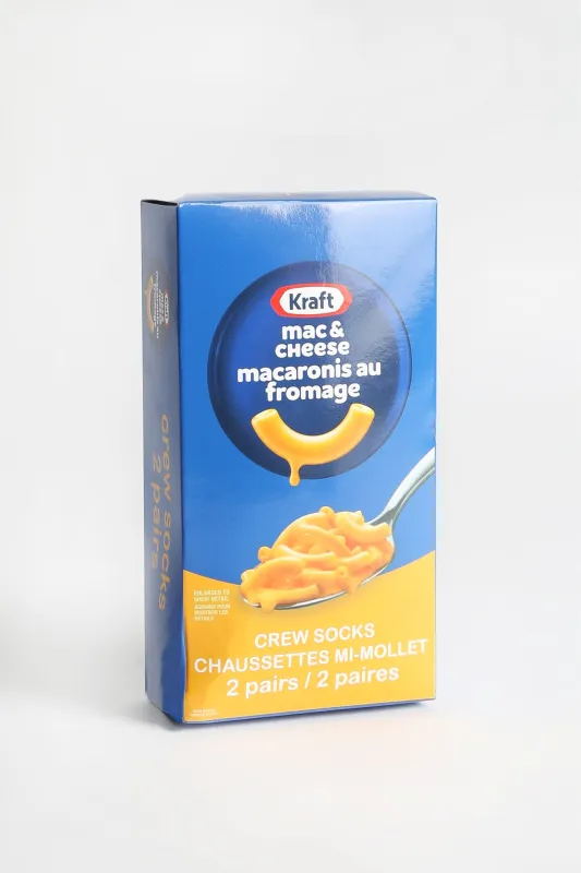 Mac & Cheese Crew Socks Giftable 2-Pack sold by Bluenotes