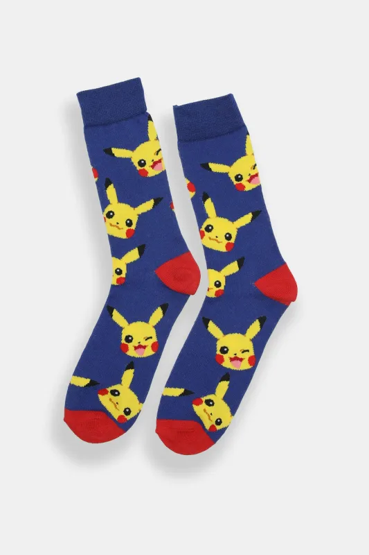 Pokémon Pikachu Printed Jacquard Crew Socks sold by Bluenotes