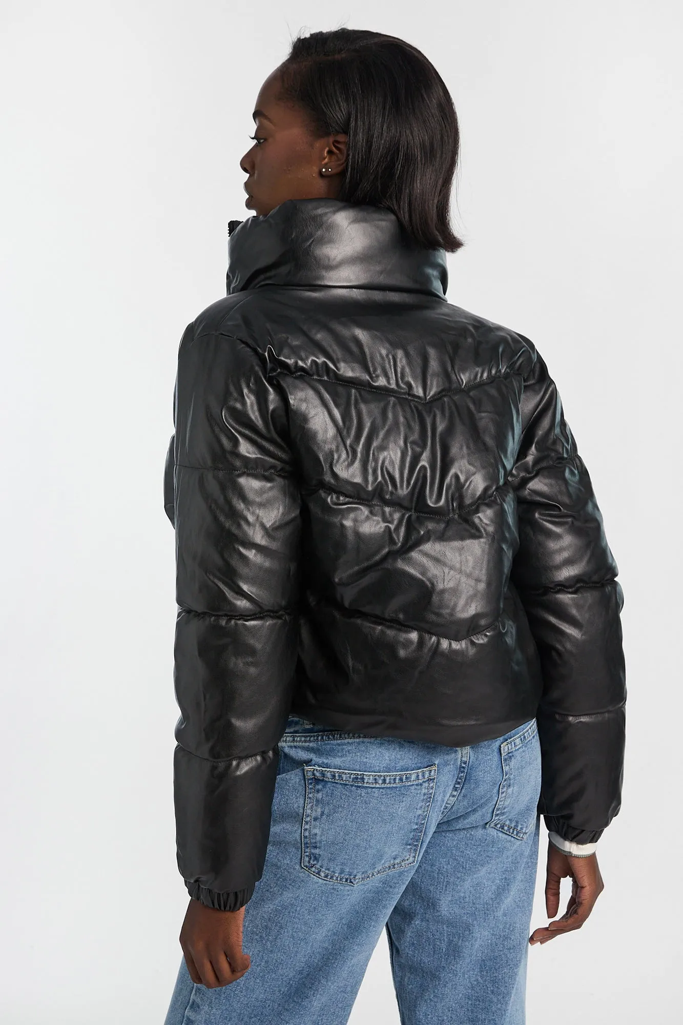Mock Neck Cropped Puffer Jacket sold by Bluenotes product image thumbnail 2