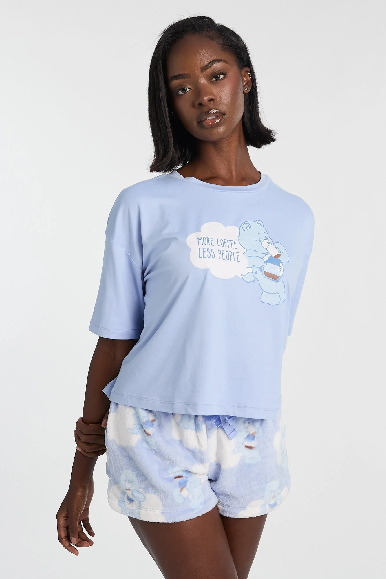 Care Bears More Coffee Less People Pajama Tee & Plush Shorts 2-Piece Set sold by Bluenotes