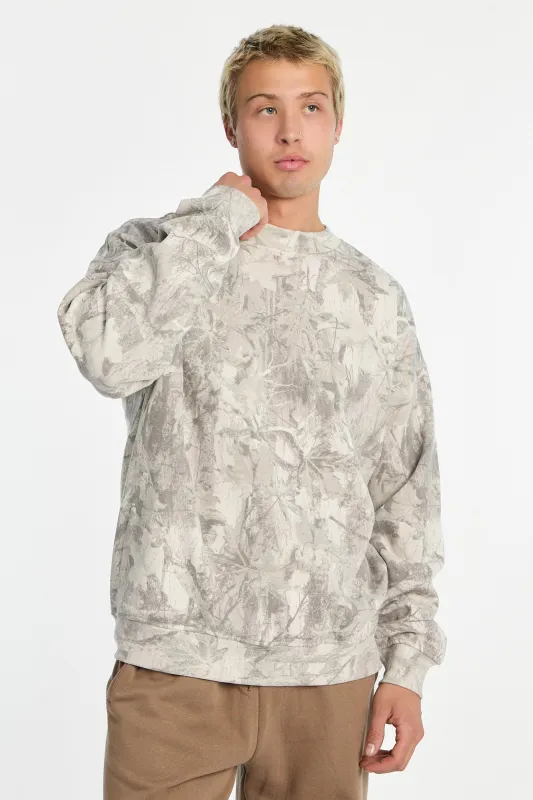 North Western Tree Camouflage Oversized Crew Neck Sweatshirt made by Bluenotes