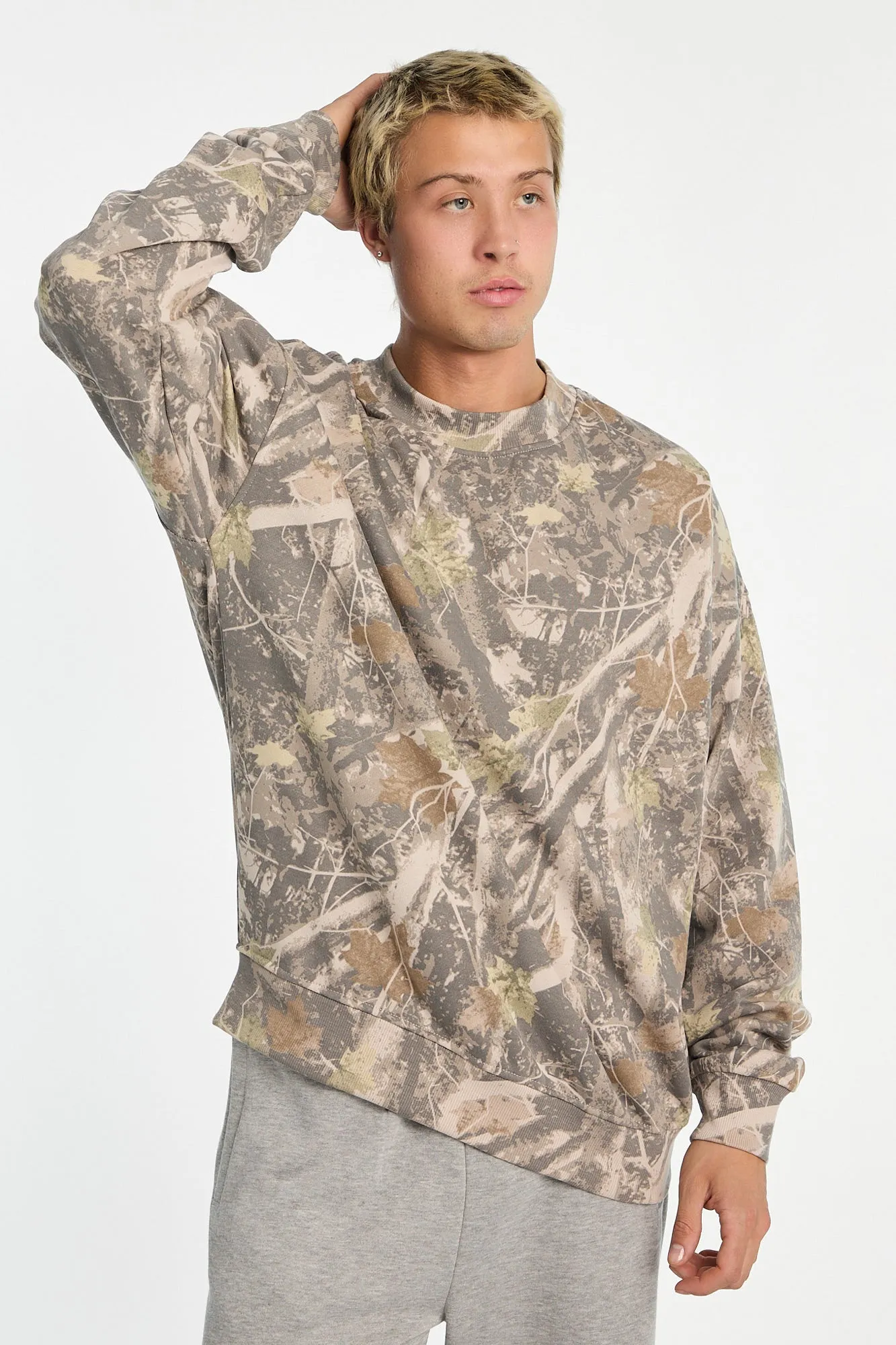 North Western Tree Camouflage Oversized Crew Neck Sweatshirt sold by Bluenotes product image thumbnail 5