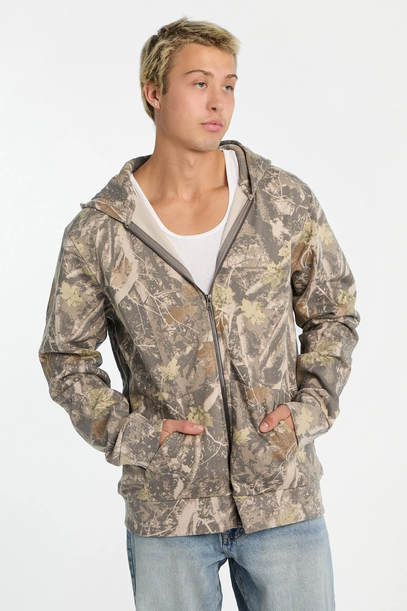 North Western Tree Camouflage Zip-Up Hoodie sold by Bluenotes