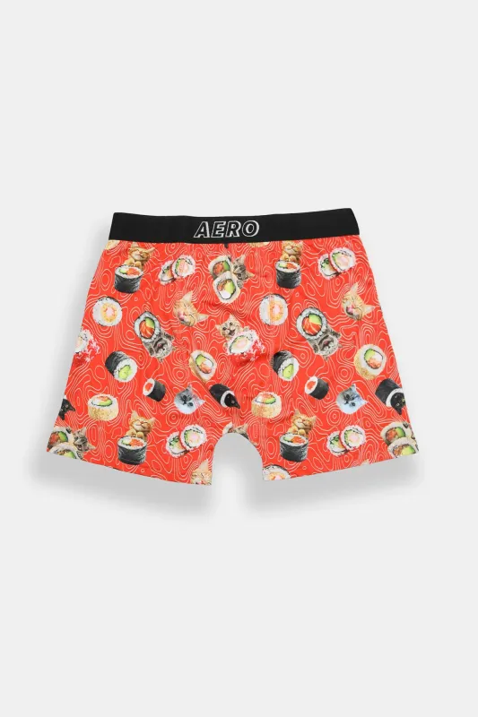 AERO Cats & Sushi Printed Boxer Briefs sold by Bluenotes