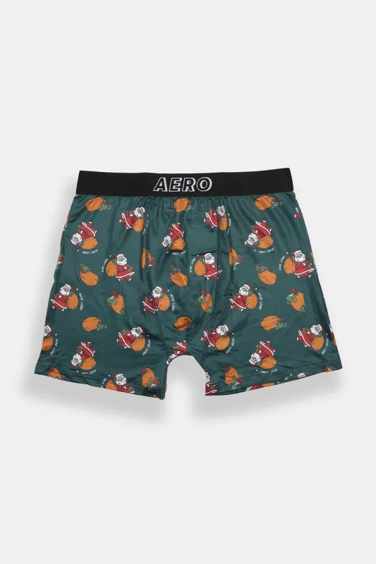 AERO Santa's Sleigh Christmas Printed Boxer Briefs sold by Bluenotes