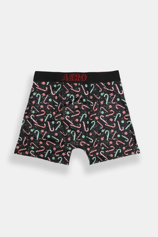 AERO Candy Canes Christmas Printed Boxer Briefs sold by Bluenotes