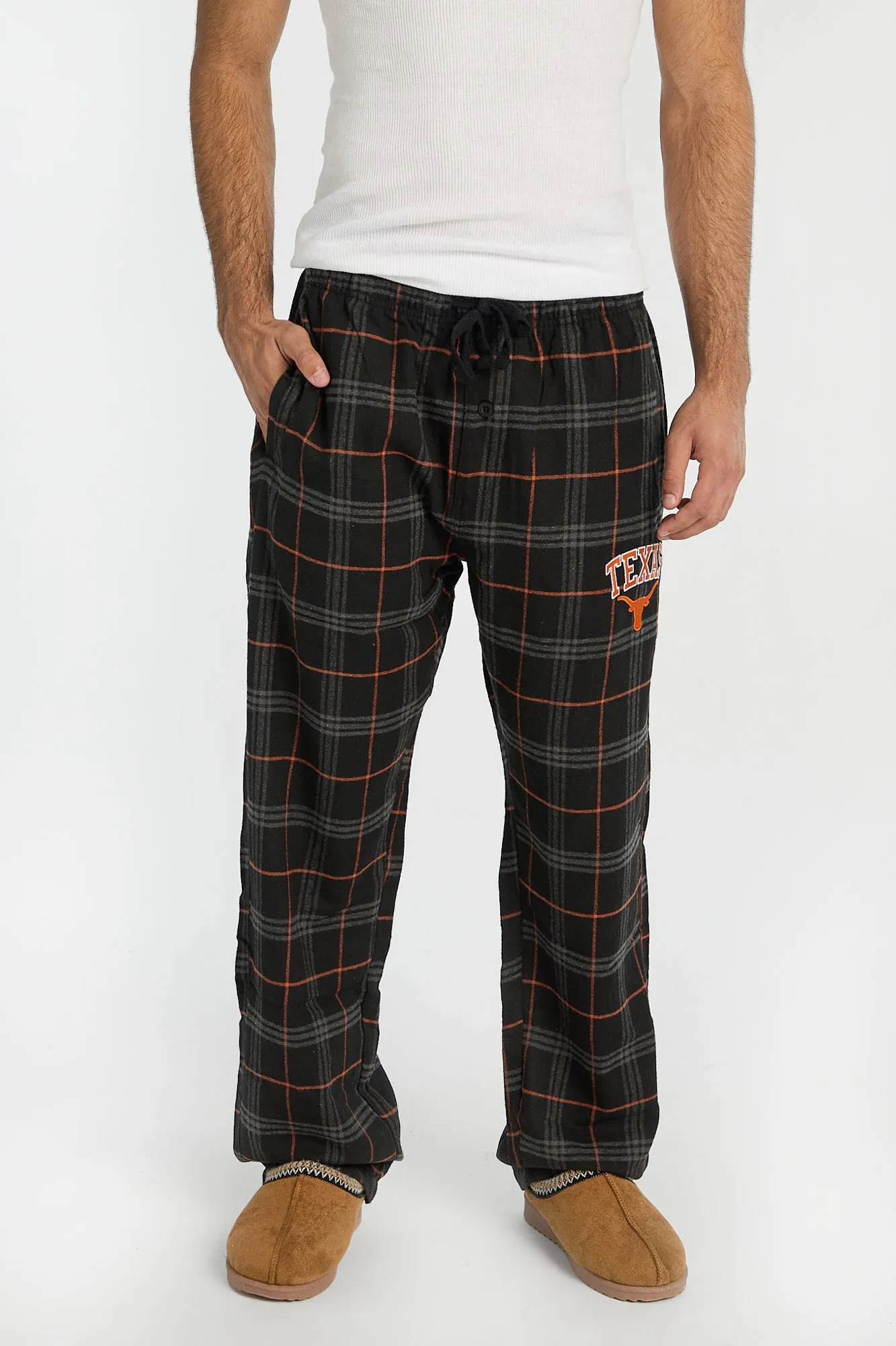Texas Longhorns Embroidered Varsity Plaid Pajama Pants sold by Bluenotes