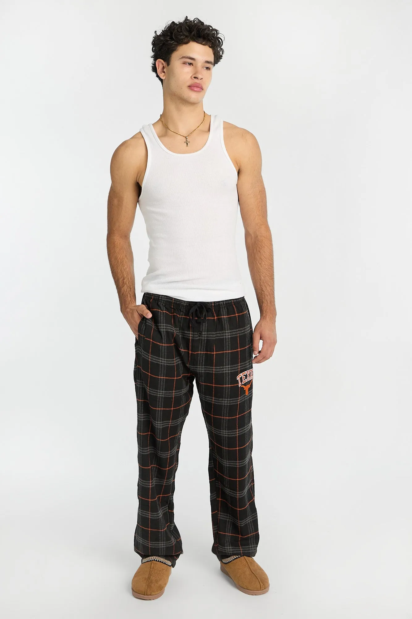 Texas Longhorns Embroidered Varsity Plaid Pajama Pants sold by Bluenotes product image thumbnail 4