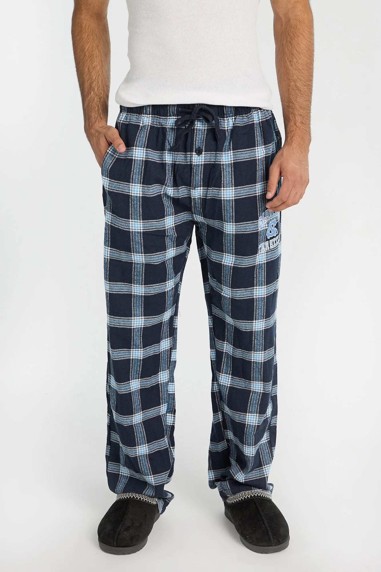 North Carolina Tar Heels Embroidered Varsity Plaid Pajama Pants sold by Bluenotes