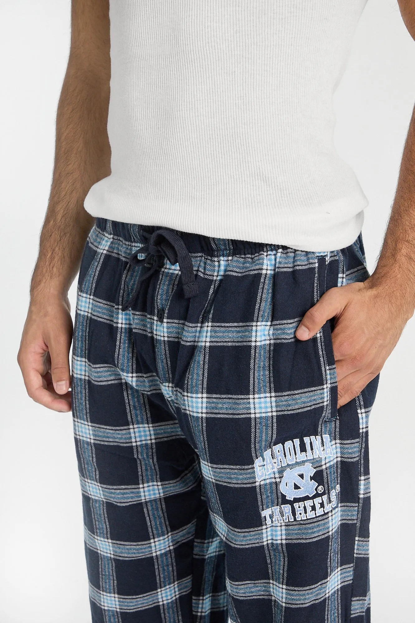 North Carolina Tar Heels Embroidered Varsity Plaid Pajama Pants sold by Bluenotes product image thumbnail 2