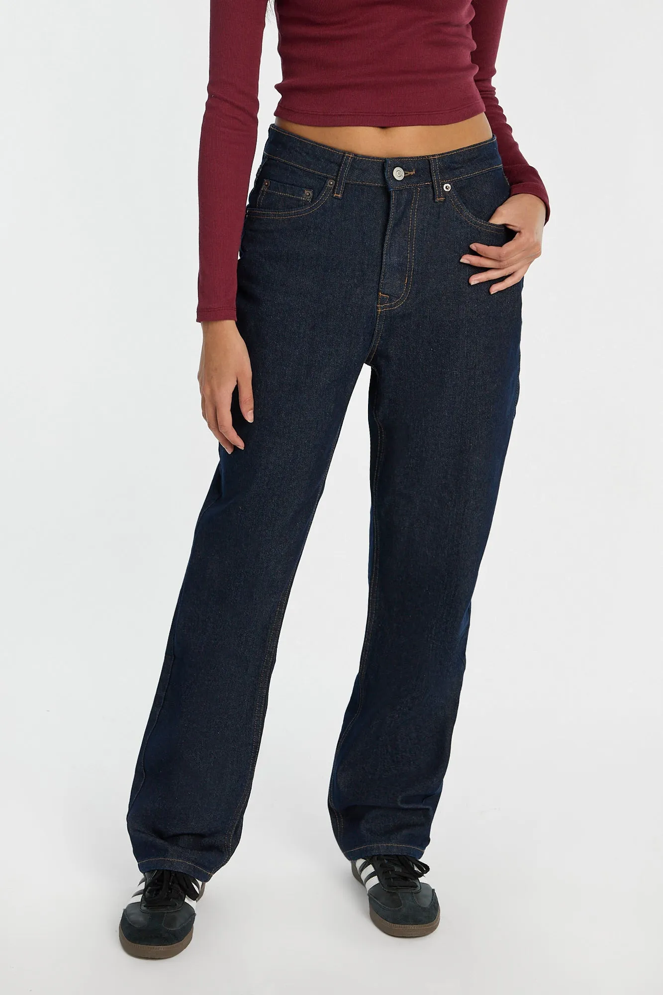 AERO Super High Rise Straight Jeans sold by Bluenotes