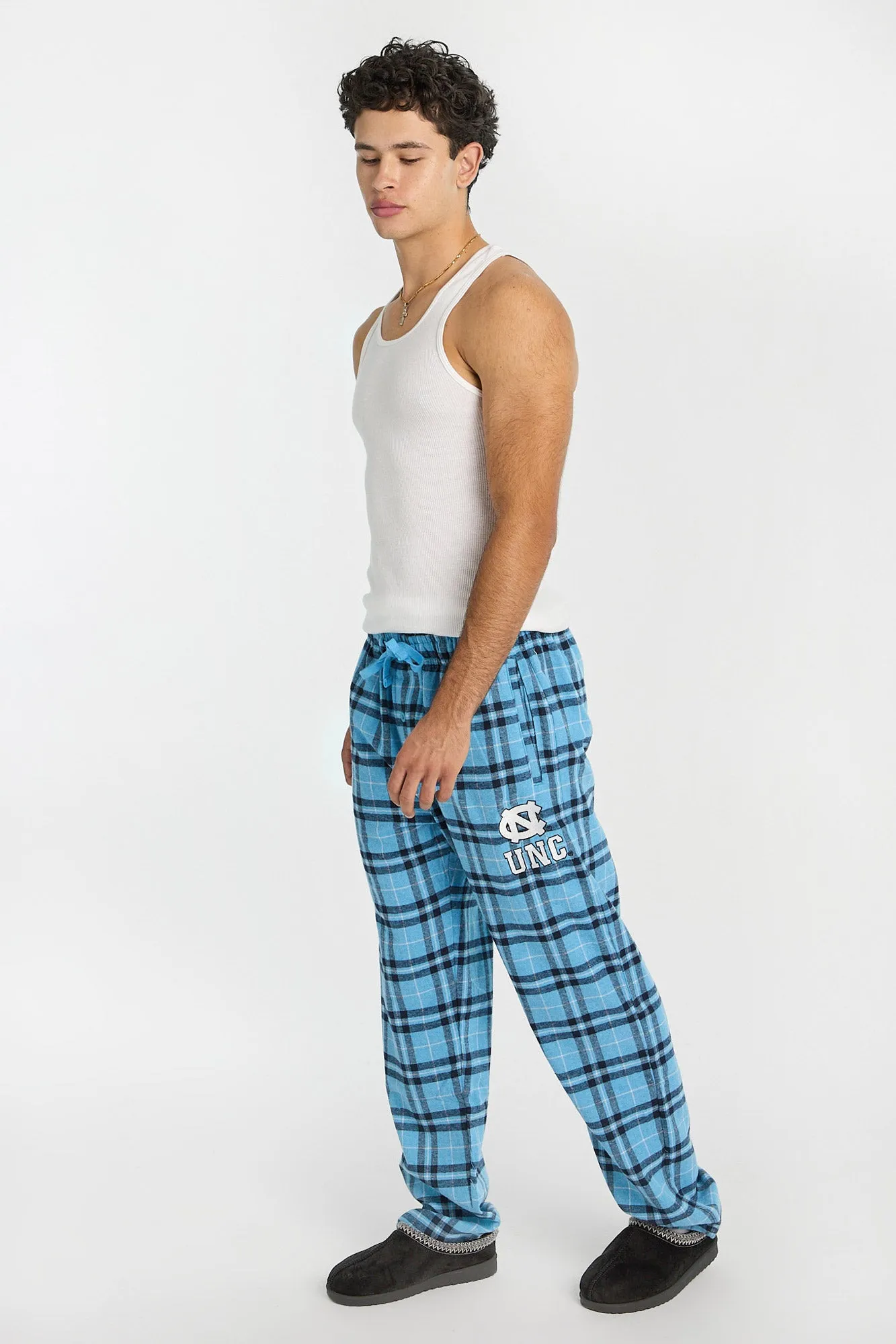 North Carolina Tar Heels Embroidered Varsity Plaid Pajama Pants sold by Bluenotes product image thumbnail 4
