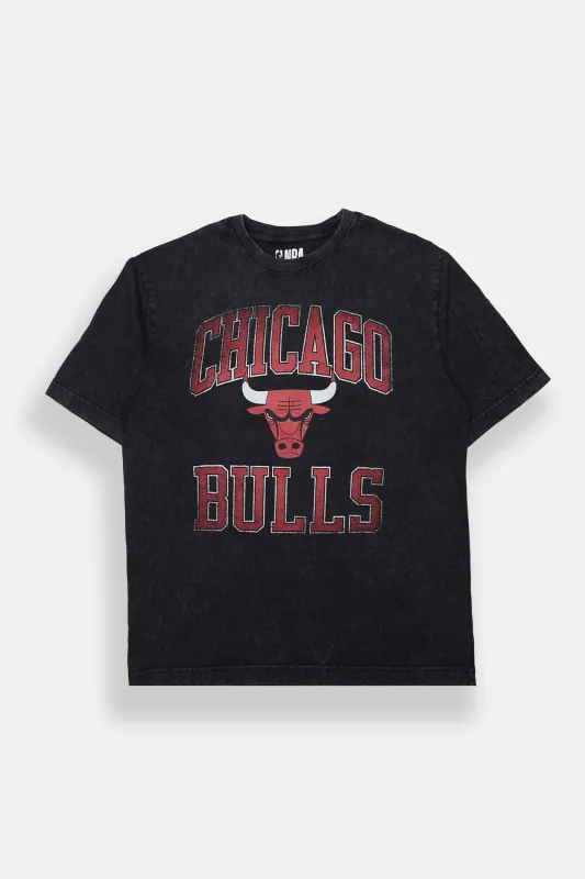 Chicago Bulls Washed Graphic Oversized Tee sold by Bluenotes