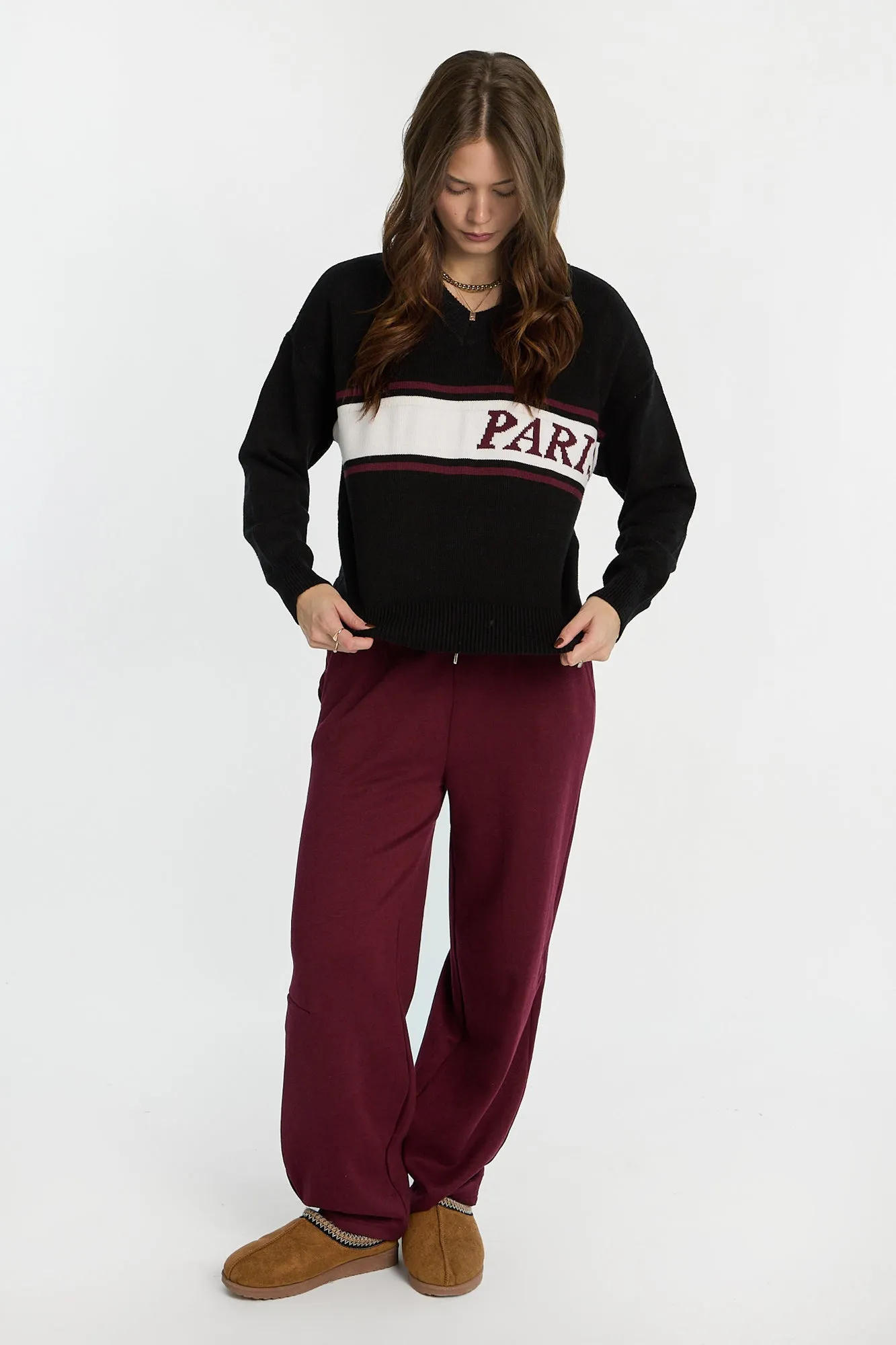 AERO Graphic Flat Knit V-Neck Sweater sold by Bluenotes product image thumbnail 5