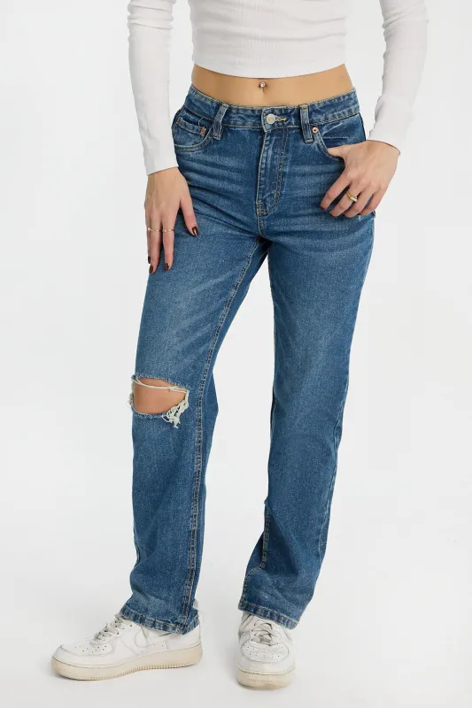 AERO Super High Rise Straight Jeans sold by Bluenotes