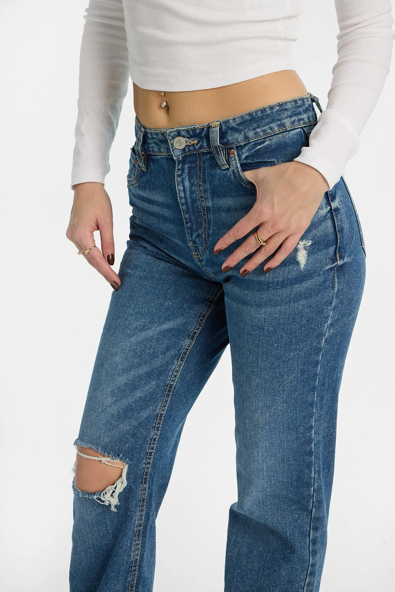 AERO Super High Rise Straight Jeans sold by Bluenotes product image thumbnail 4