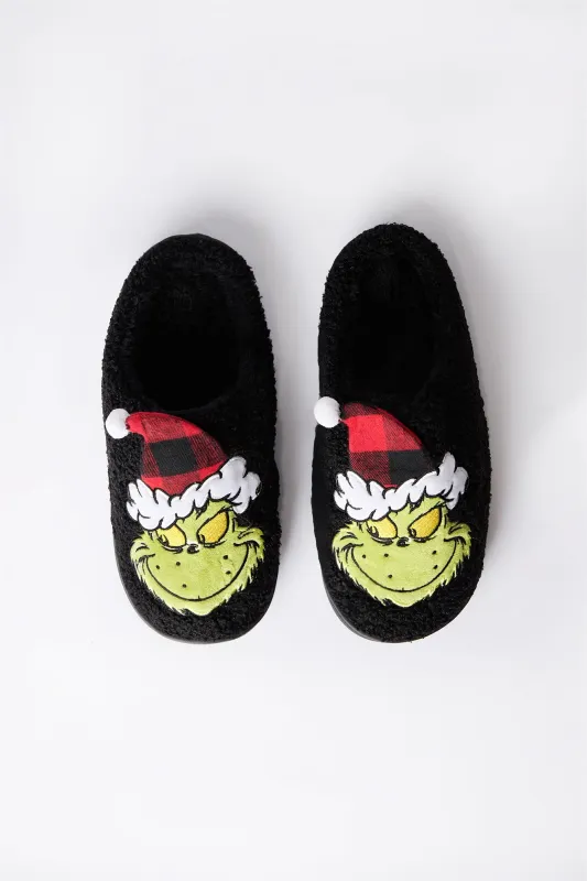 The Grinch Plaid Hat Plush Slippers sold by Bluenotes