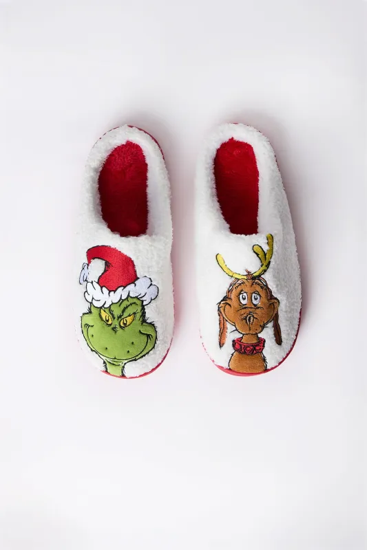 The Grinch & Max Plush Slippers sold by Bluenotes