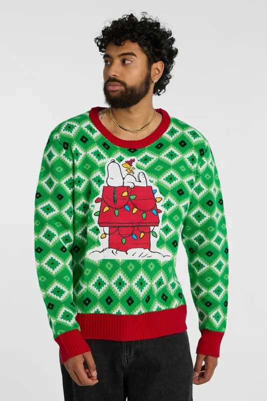Peanuts Snoopy Christmas Crew Neck Sweater sold by Bluenotes