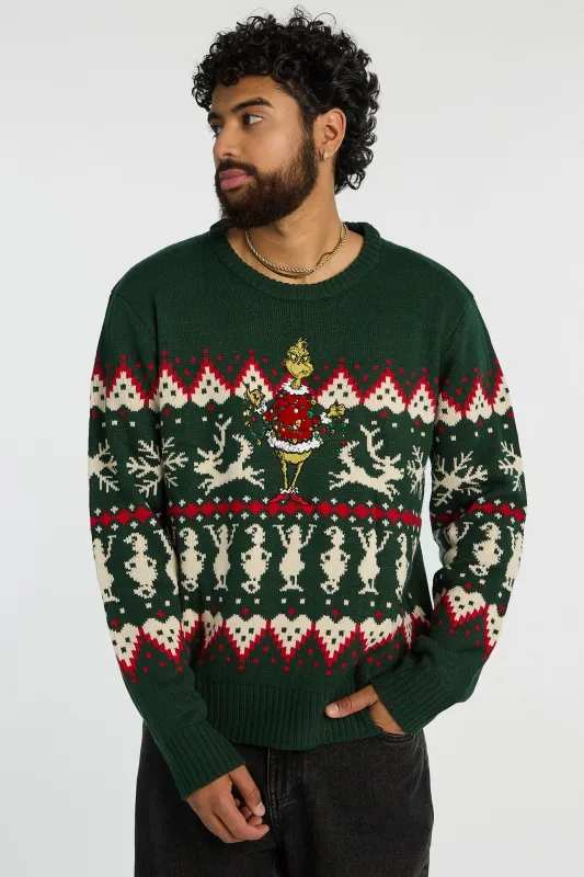 The Grinch Christmas Crew Neck Sweater sold by Bluenotes