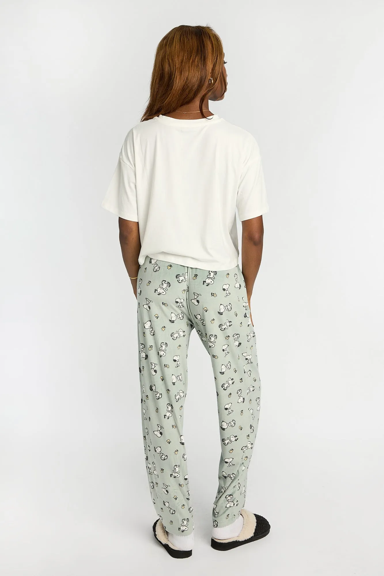 Peanuts Snoopy & Woodstock Heart Super Soft Pajama Tee And Velour Pajama Pants 2-Piece Set sold by Bluenotes product image thumbnail 5