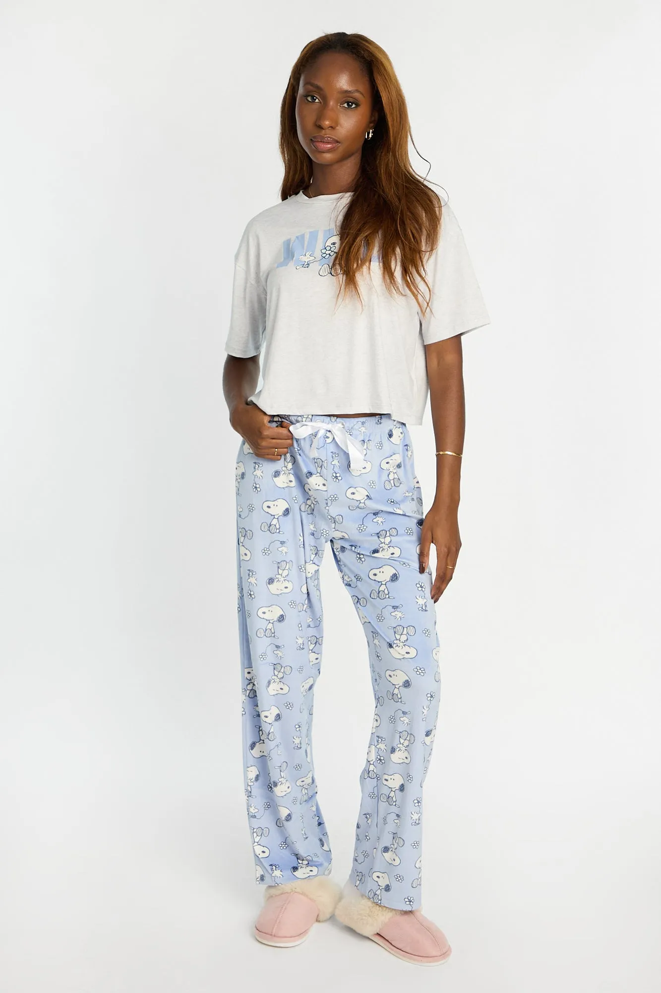 Peanuts Snoopy Wild Super Soft Pajama Tee And Velour Pajama Pants 2-Piece Set sold by Bluenotes